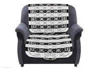 Dakshya Industries Black &White Color Cotton Sofa cover - White & Black, Cotton, Printed, Multipack 1